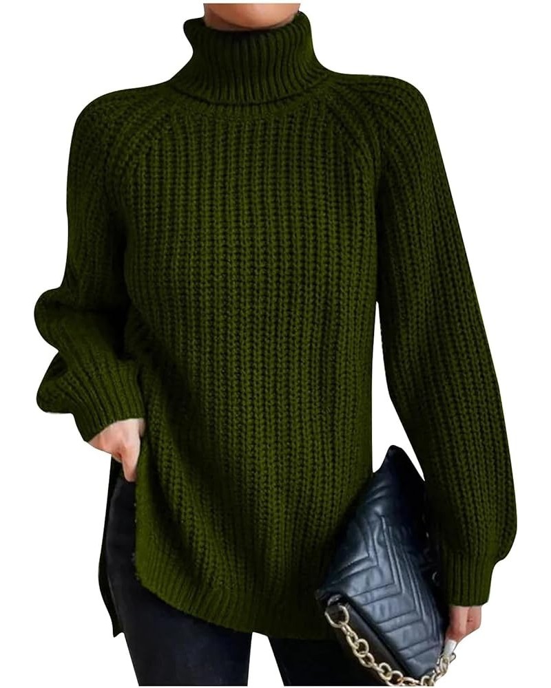 Womens Knitted Sweaters Pullover 2023 Fashion Dressy Casual Long Sleeve Plus Size Tops Cozy Soft Jumpers G-dark Green $10.13 ...