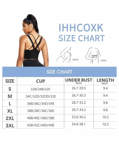 Longline Sports Bra Criss Cross Top for Women Strappy Wireless Bra Zip Front Workout Crop top Padded Tank top Black $15.80 Li...