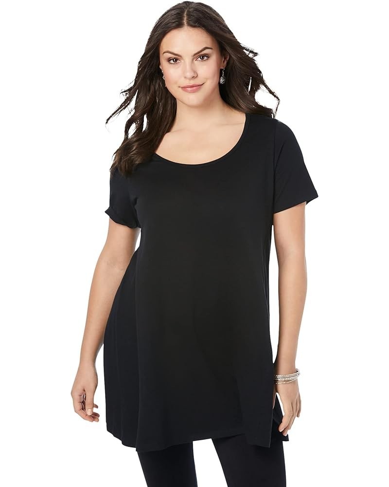 Women's Plus Size Scoopneck Swing Ultimate Tunic Black $13.92 Tops