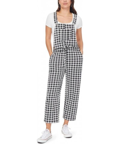 Womens French Terry Jogger Overalls Black Ivory $21.32 Overalls