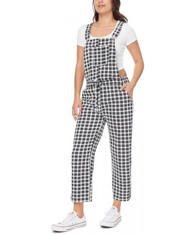 Womens French Terry Jogger Overalls Black Ivory $21.32 Overalls