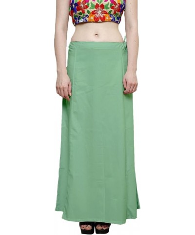 Women Saree Petticoat Inskirt Underskirt Skirt White Sari Cotton Innerwear Green $12.53 Skirts