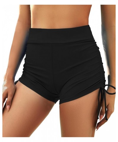 Women's Swim Shorts Waistband Swimsuit Bottom Board Shorts Swimwear Quick Dry Swimming Tieblack $15.67 Swimsuits