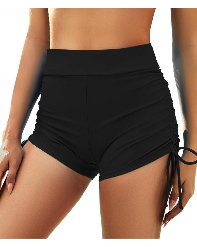 Women's Swim Shorts Waistband Swimsuit Bottom Board Shorts Swimwear Quick Dry Swimming Tieblack $15.67 Swimsuits