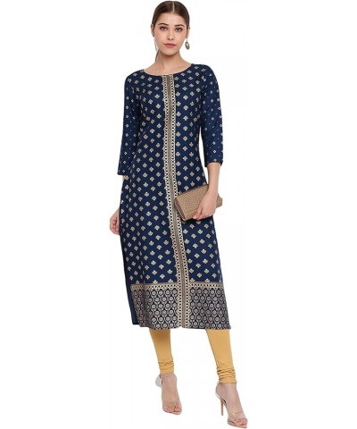 Indian Women's Blue Rayon Kurta Blue $23.75 Tops