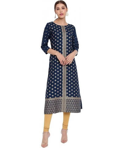 Indian Women's Blue Rayon Kurta Blue $23.75 Tops