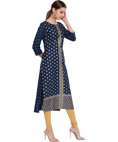 Indian Women's Blue Rayon Kurta Blue $23.75 Tops