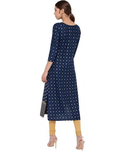 Indian Women's Blue Rayon Kurta Blue $23.75 Tops