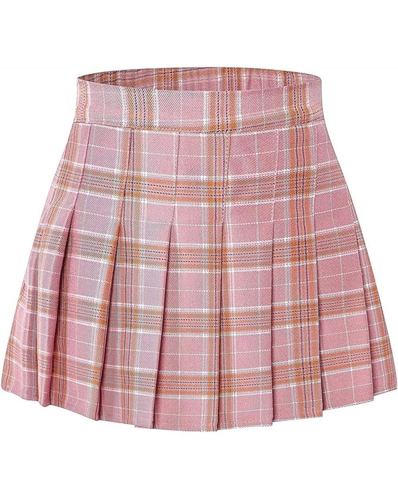 Girls Womens Pleated Mini Skirt Short High Waist School Uniform, 2Years - 4XL Pink $13.32 Skirts