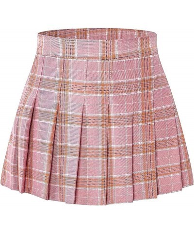 Girls Womens Pleated Mini Skirt Short High Waist School Uniform, 2Years - 4XL Pink $13.32 Skirts