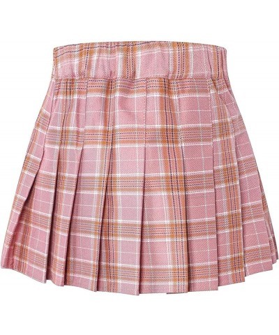 Girls Womens Pleated Mini Skirt Short High Waist School Uniform, 2Years - 4XL Pink $13.32 Skirts