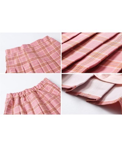 Girls Womens Pleated Mini Skirt Short High Waist School Uniform, 2Years - 4XL Pink $13.32 Skirts