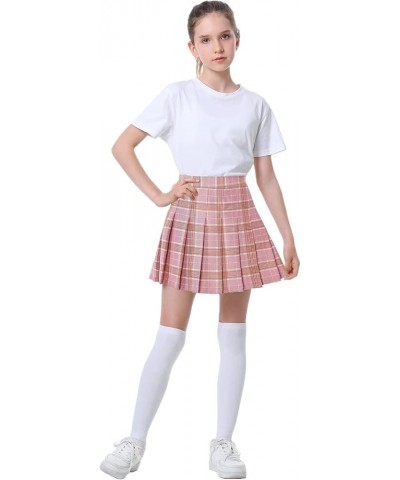 Girls Womens Pleated Mini Skirt Short High Waist School Uniform, 2Years - 4XL Pink $13.32 Skirts