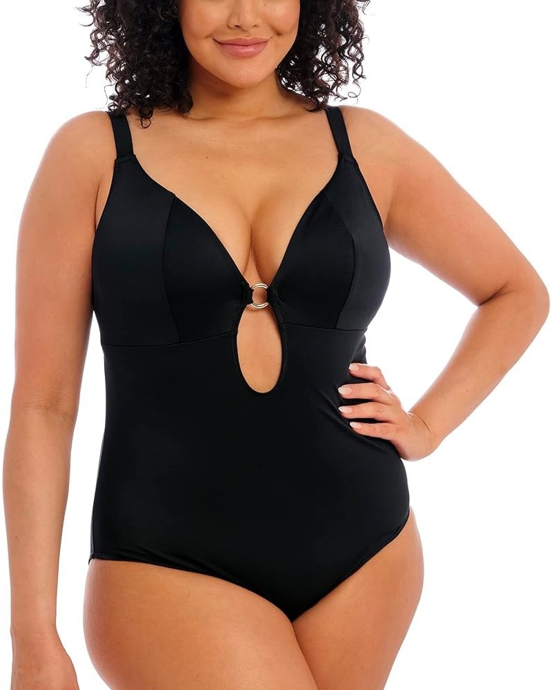 Plain Sailing Super Plunge Non Wire One Piece Swimsuit (ES7280) Black $42.22 Swimsuits