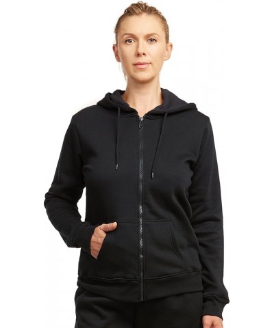 Women's Cotton Fleece Hoodie and Jogger Pants Black Hoodie $10.38 Activewear