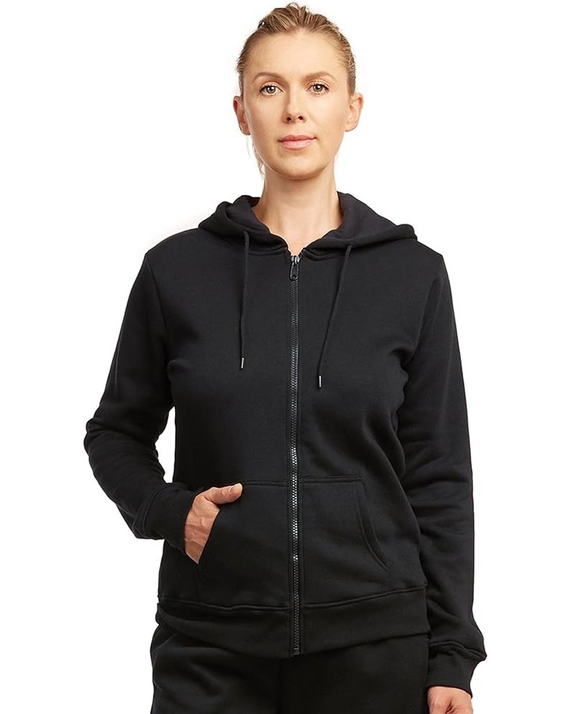 Women's Cotton Fleece Hoodie and Jogger Pants Black Hoodie $10.38 Activewear