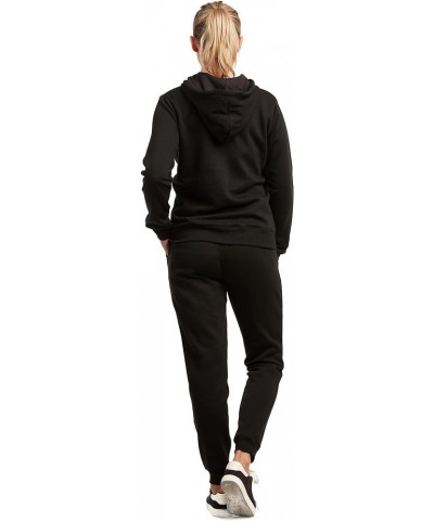 Women's Cotton Fleece Hoodie and Jogger Pants Black Hoodie $10.38 Activewear