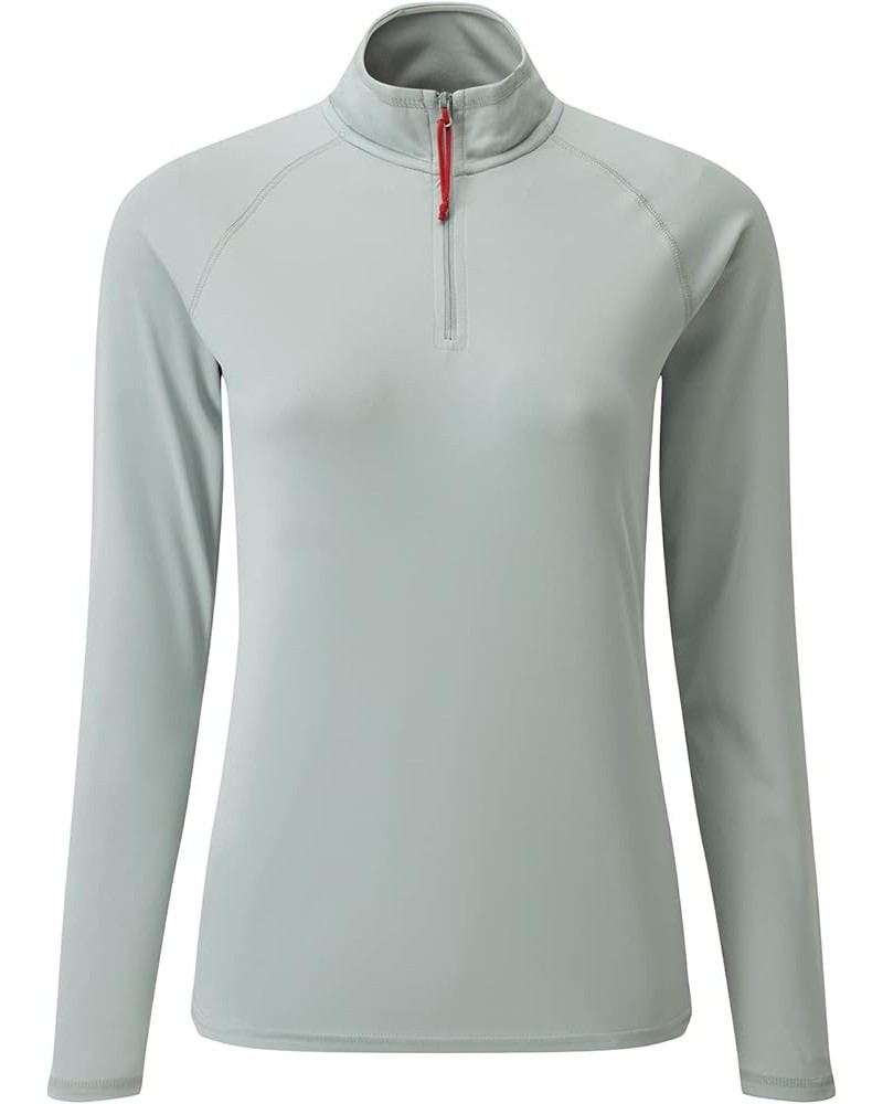 Womens UV Tec Long Sleeve Zip T-Shirt - 50+ UV Sun Protection - Ideal for Sailing, Watersports or Casual Wear Medium Grey 10 ...