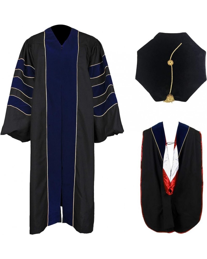 Unisex Deluxe Doctoral Graduation Gown, Doctoral Hood and Doctoral Tam 8 Sided Package Red White,8 Side $51.57 Others