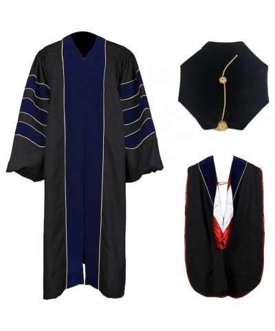 Unisex Deluxe Doctoral Graduation Gown, Doctoral Hood and Doctoral Tam 8 Sided Package Red White,8 Side $51.57 Others