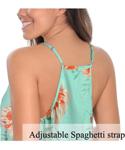 Womens Deep V Neck Wrap Spaghetti Strap Tank Tops Summer Sleeveless Shirts Blouses 4-darkfloral $7.79 Tanks