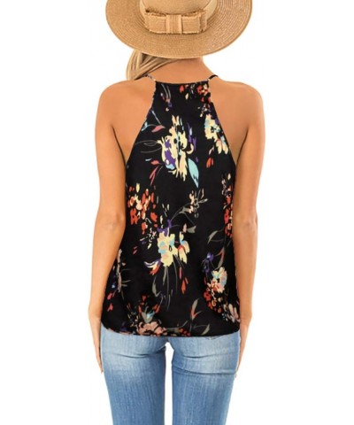 Womens Deep V Neck Wrap Spaghetti Strap Tank Tops Summer Sleeveless Shirts Blouses 4-darkfloral $7.79 Tanks