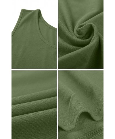 Womens Summer Sleeveless Beach Dress Loose Swinsuit Sundress with Pockets Plus Size Army Green $14.74 Dresses