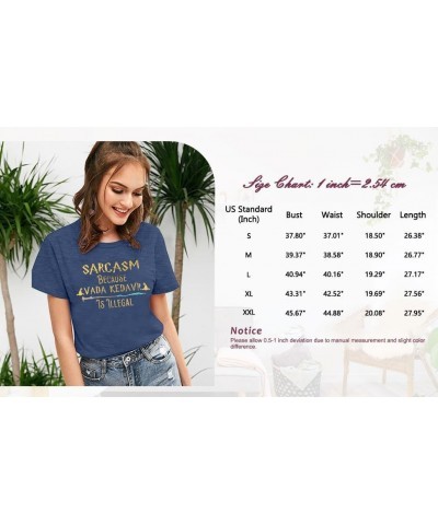 Magic T-Shirt Women Funny Sarcasm Letter Graphic Tee Casual Holiday Magic School Short Sleeve Tops Blue $10.66 Tops