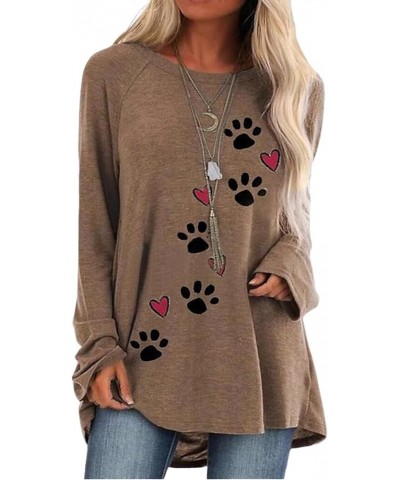 Womens Aztec Print Sweatshirt Casual Long Sleeve Crewneck Oversized Novelty Printed Western Style Pullover Women Cat Paw Hear...