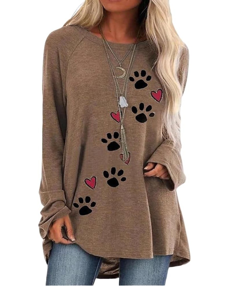 Womens Aztec Print Sweatshirt Casual Long Sleeve Crewneck Oversized Novelty Printed Western Style Pullover Women Cat Paw Hear...