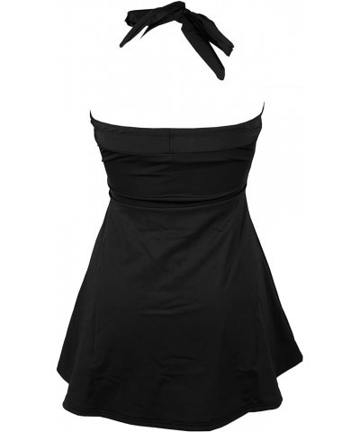 Vintage Sailor Pin Up Swimsuit Retro One Piece Skirtini Cover Up Swimdress(FBA) Solidblack(fast Ship) $20.05 Swimsuits