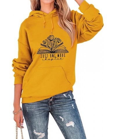 Reading Teacher Hoodies Shirt Women Book with Floral Graphic Sweatshirt Book Lover Gift Bookworm Pullover Tops Yellow $13.49 ...