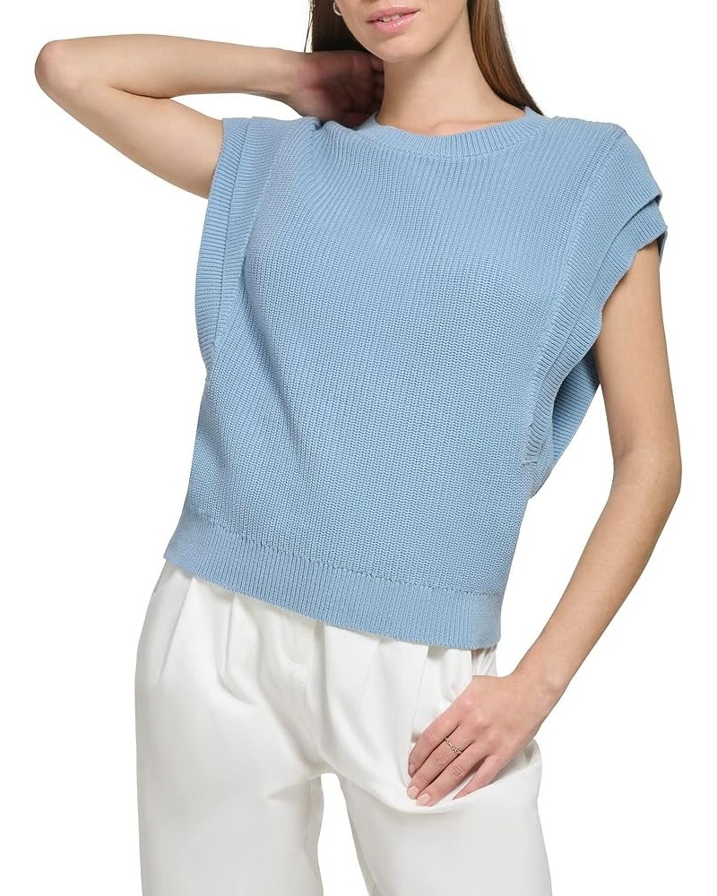 Women's Warm Shoulder Detail Sleeveless Cropped Sweater Dusk $20.84 Sweaters