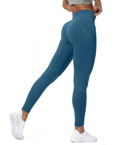 Seamless Legging for Women Carbon Tummy Control Workout Gym Sport Active Yoga Fitness Pants Atlantic Blue $12.30 Activewear