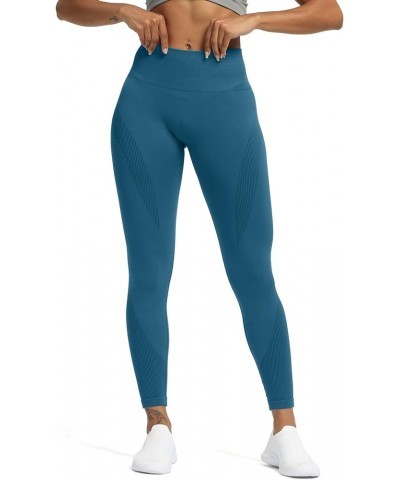 Seamless Legging for Women Carbon Tummy Control Workout Gym Sport Active Yoga Fitness Pants Atlantic Blue $12.30 Activewear