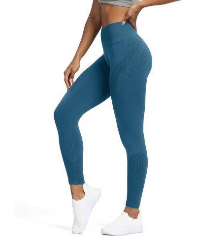 Seamless Legging for Women Carbon Tummy Control Workout Gym Sport Active Yoga Fitness Pants Atlantic Blue $12.30 Activewear