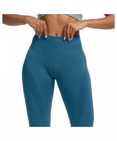 Seamless Legging for Women Carbon Tummy Control Workout Gym Sport Active Yoga Fitness Pants Atlantic Blue $12.30 Activewear