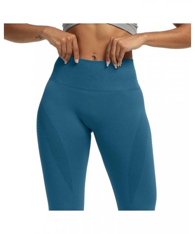 Seamless Legging for Women Carbon Tummy Control Workout Gym Sport Active Yoga Fitness Pants Atlantic Blue $12.30 Activewear