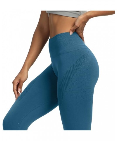 Seamless Legging for Women Carbon Tummy Control Workout Gym Sport Active Yoga Fitness Pants Atlantic Blue $12.30 Activewear