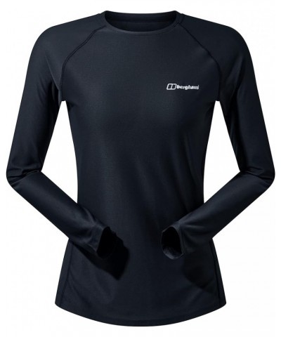 Women's T Shirt Moisture Wicking 24/7 Tech Long Sleeve Jet Black $8.80 Activewear