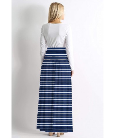 Maxi Skirts for Women Ankle Length Skirt Casual Long Skirt High Waisted Maxi Skirt Reg and Plus Size Skirt Long Skirt Navy St...