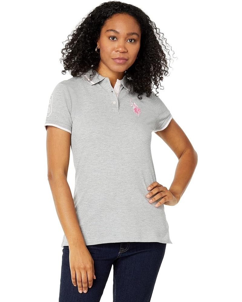 Multi-Tonal Medium Pony Pique Polo Shirt Heather Grey $12.04 Shirts