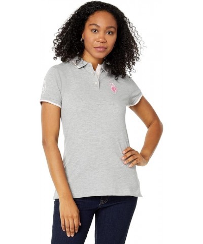 Multi-Tonal Medium Pony Pique Polo Shirt Heather Grey $12.04 Shirts