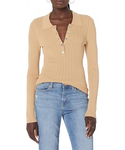 Women's Dara Slim-Fitted Variegated Rib Polo Sweater Curds & Whey $20.75 Sweaters