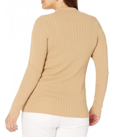 Women's Dara Slim-Fitted Variegated Rib Polo Sweater Curds & Whey $20.75 Sweaters