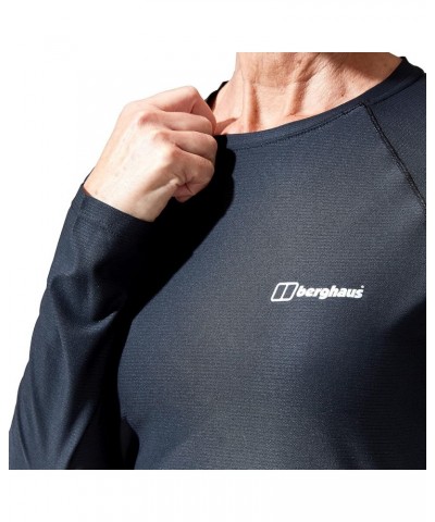 Women's T Shirt Moisture Wicking 24/7 Tech Long Sleeve Jet Black $8.80 Activewear