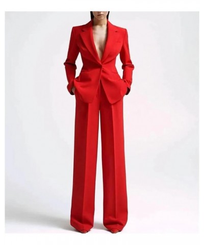 Formal Women Suits Office Slim Fit Ladies 2 Pcs Blazer Pants Set Lady Business Work Wear Party Dress White $48.14 Suits