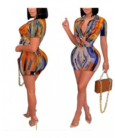 Sexy Jumpsuits for Women Night Club Party Satin 2 Piece Outfits Clubwear A01 Orange $26.99 Jumpsuits