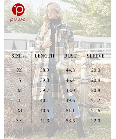 Women's Casual Lapel Button Down Long Plaid Shirt Coat Tartan Shacket Jacket Pink $10.29 Jackets