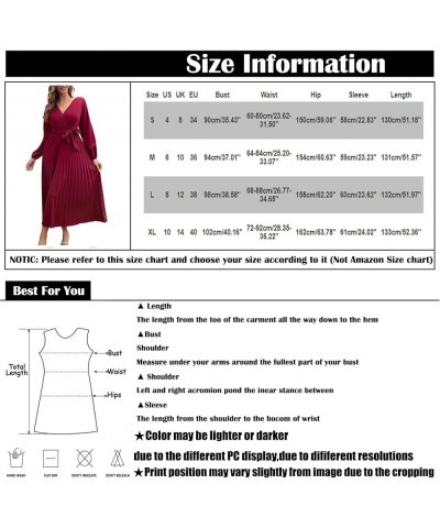 Women's Summer Dress Temperament V-Neck Large Swing Pleated Long Sleeve Dress Casual Cocktail Dresses Black $11.19 Dresses